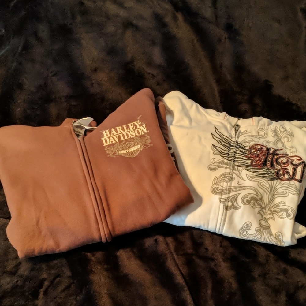 Harley Davidson zipped sweatshirts